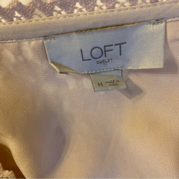 LOFT Peachish-Tan Laced Blouse with Bell Sleeves Ladies Medium nwot - Picture 5 of 9